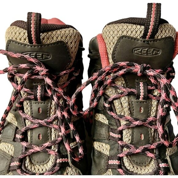KEEN Koven Mid Waterproof Hiking Boots - Gray/Pink - 7.5 - Picture 7 of 11